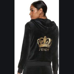 Juicy Couture Crown Graphic Velour Hoodie